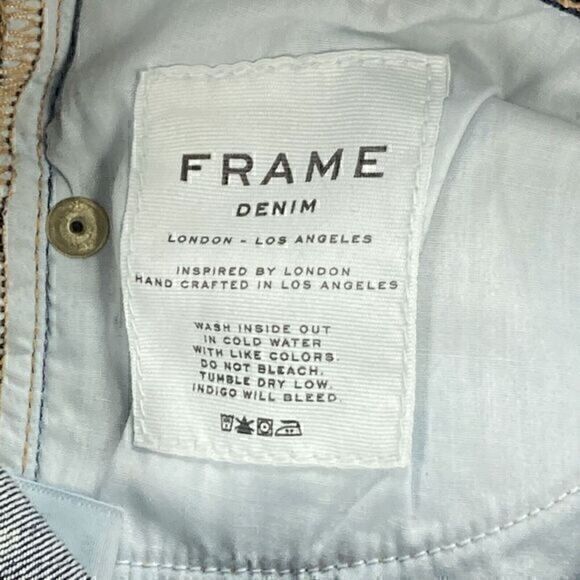 Frame Distressed Skinny Jeans Womens 27 Blue Dark Wash Casualwear Everyday Denim - Picture 14 of 15